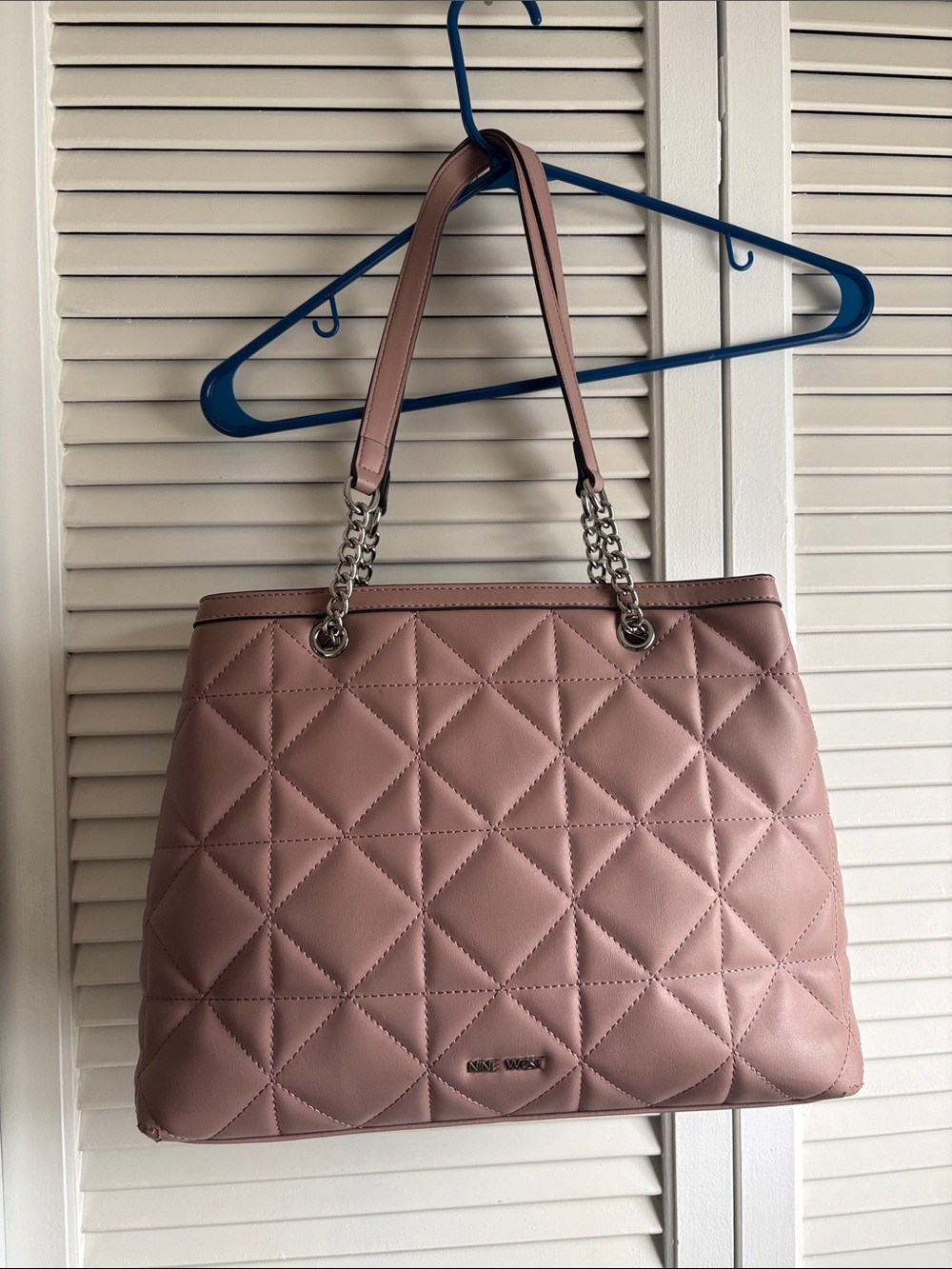 Nine West Quilted Chain-Handle Shoulder Bag in Dusty Rose